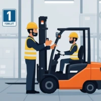 Peserta kursus forklift non-SIO praktek maneuver dasar